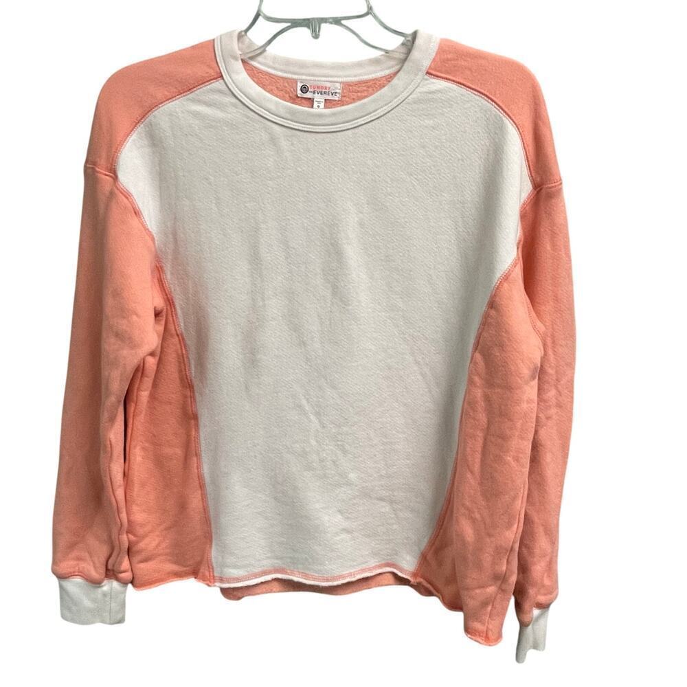 Sundry For Evereve Size 0 Crewneck Sweatshirt Pullover Colorblock Preppy Casual